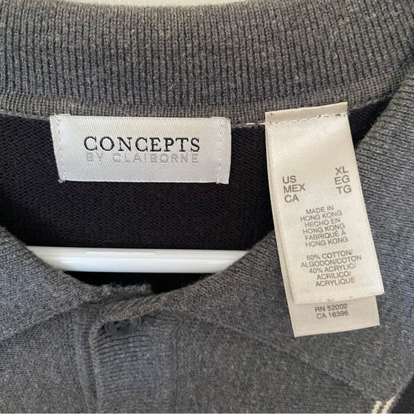 Concepts by Clairborne. XL men’s polo style shirt with geometric weave pattern - Picture 8 of 16